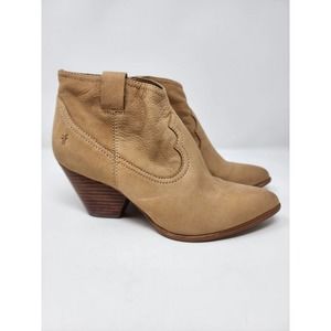 Frye Reina Sand Leather Booties Size 8
